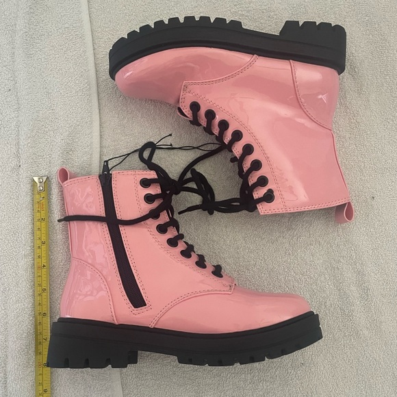 NWOT Soda Light Pink Rubber Combat Ankle Boots - Picture 6 of 8